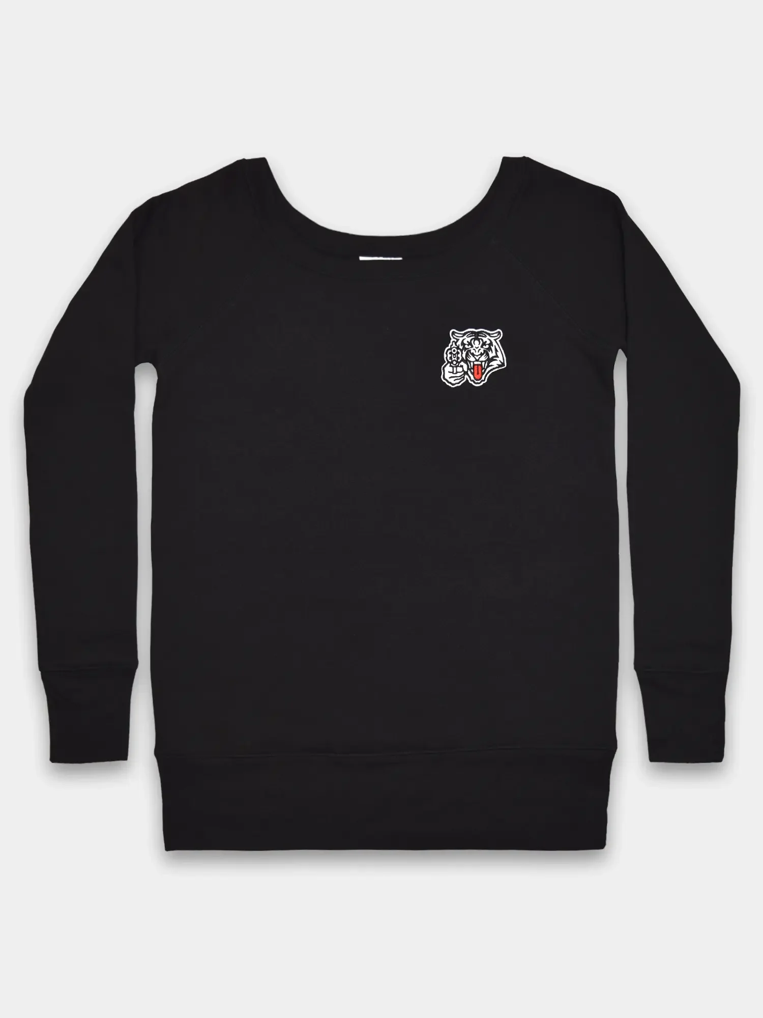 dames sweater wijde hals zwart