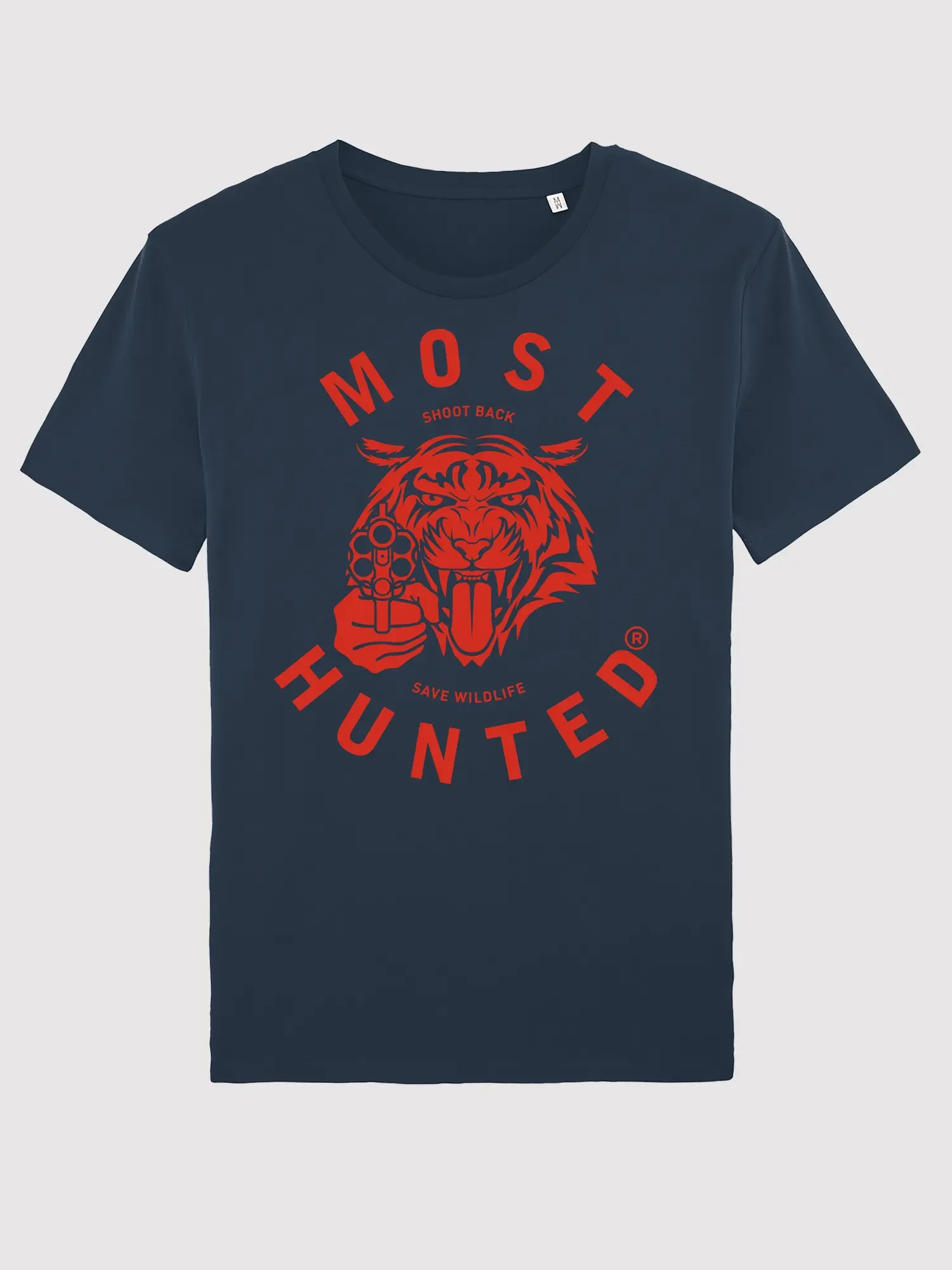 unisex tijger t-shirt navy