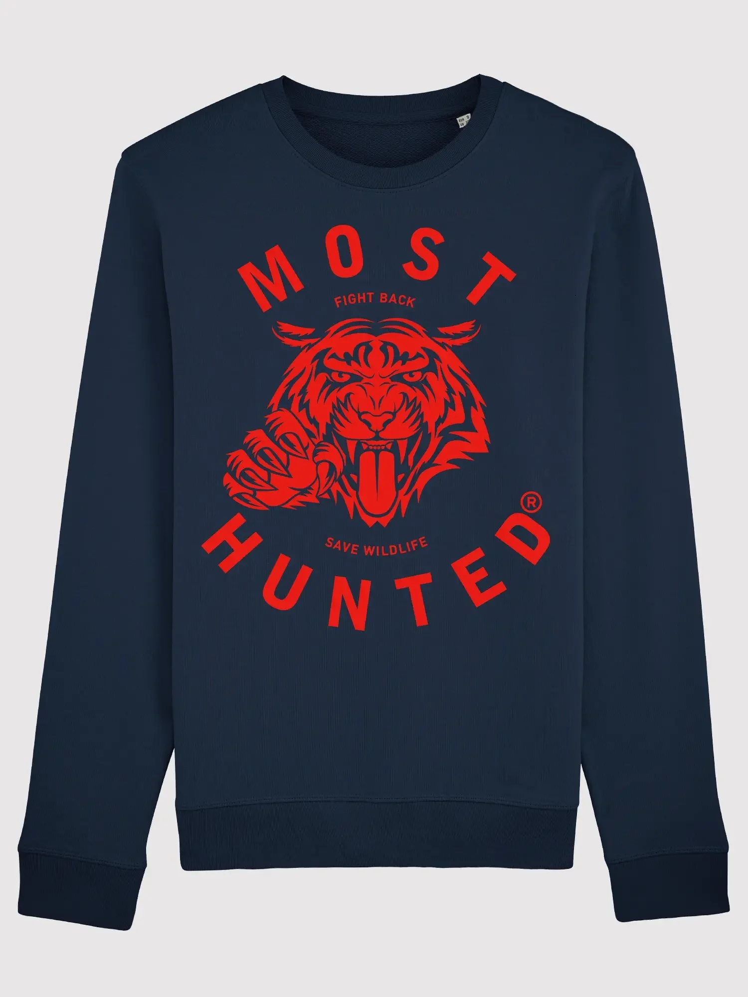 unisex tijger sweater navy rood