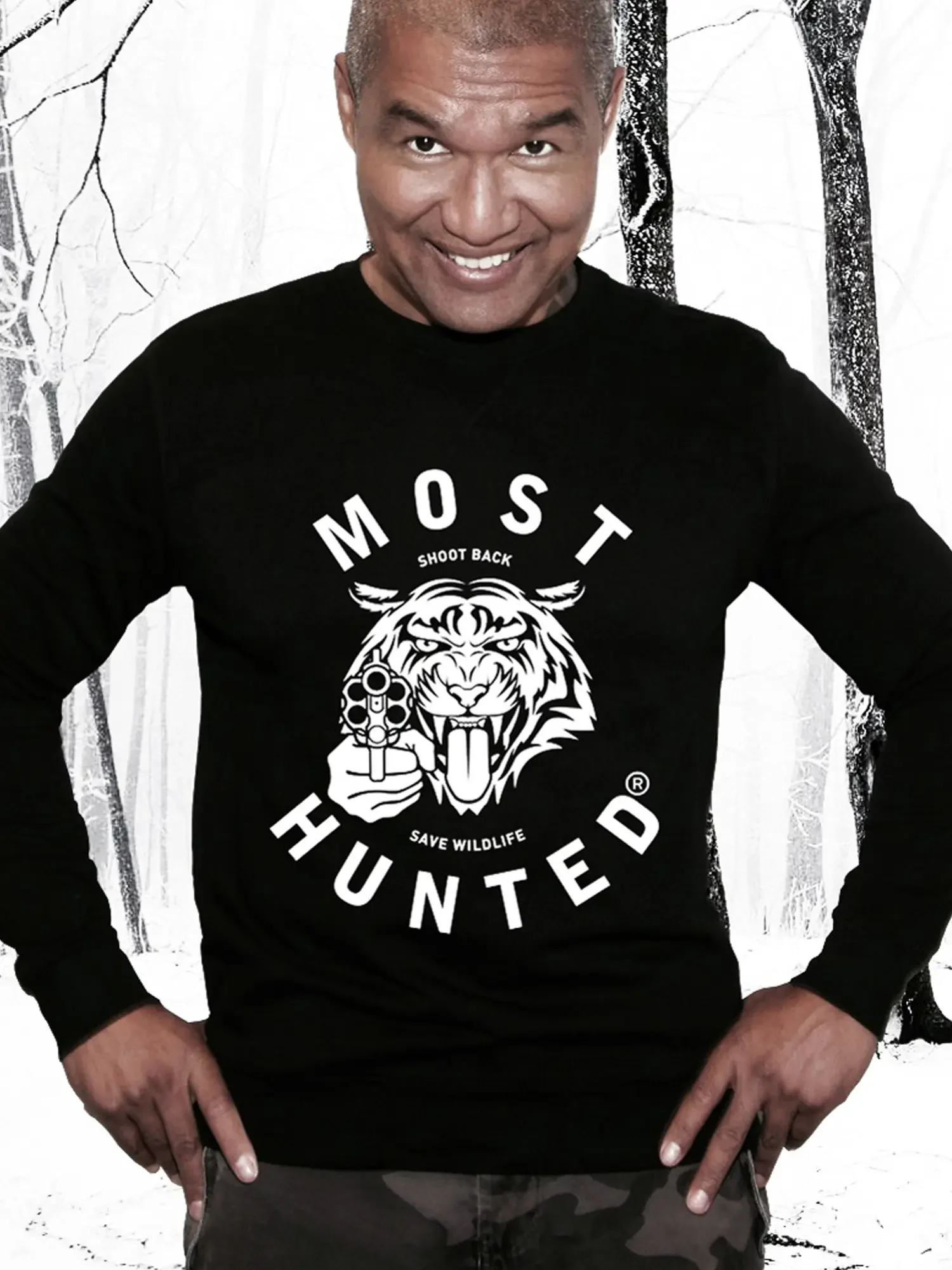 unisex tijger sweater zwart wit