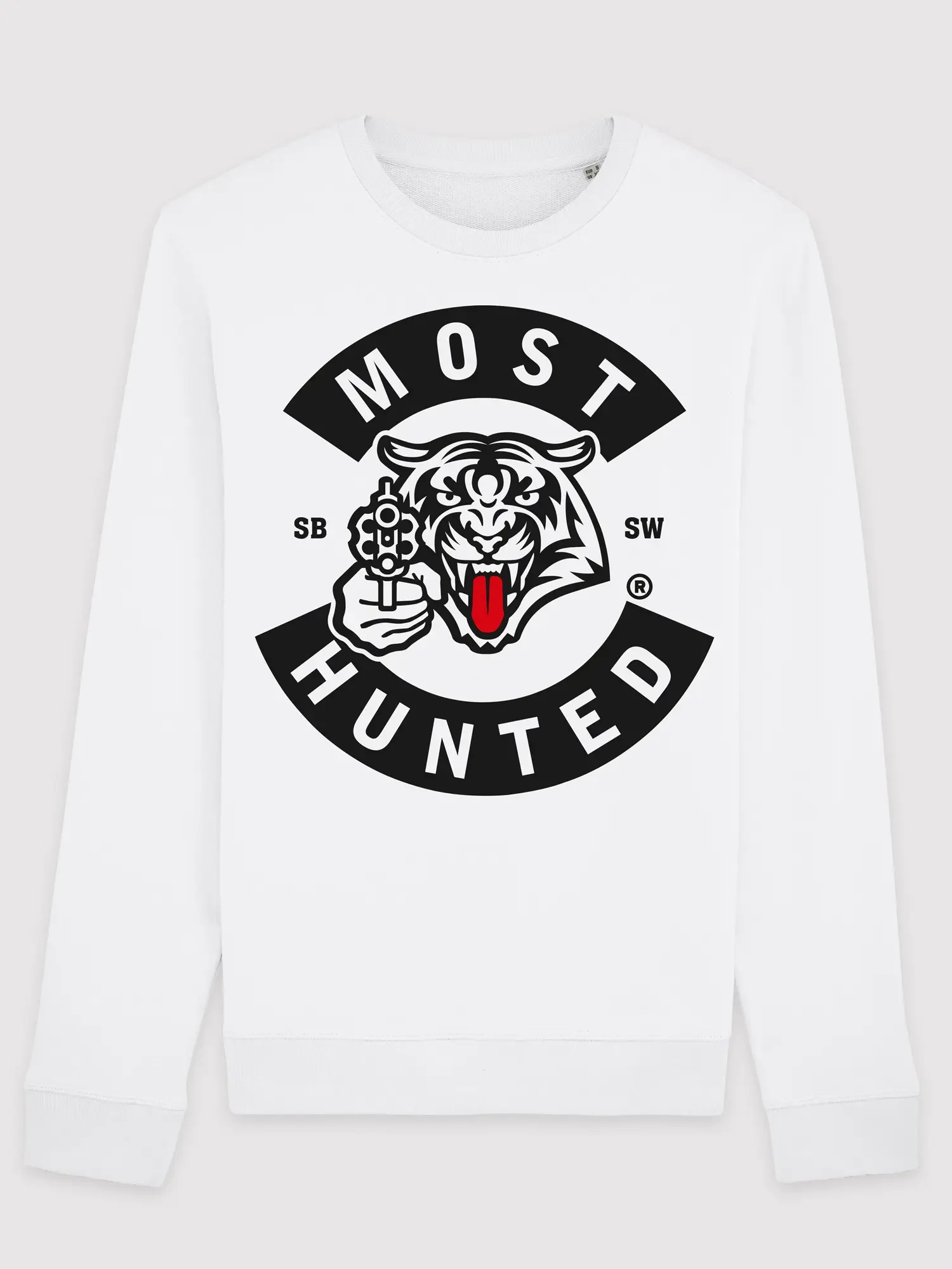 unisex tijger tong sweater wit